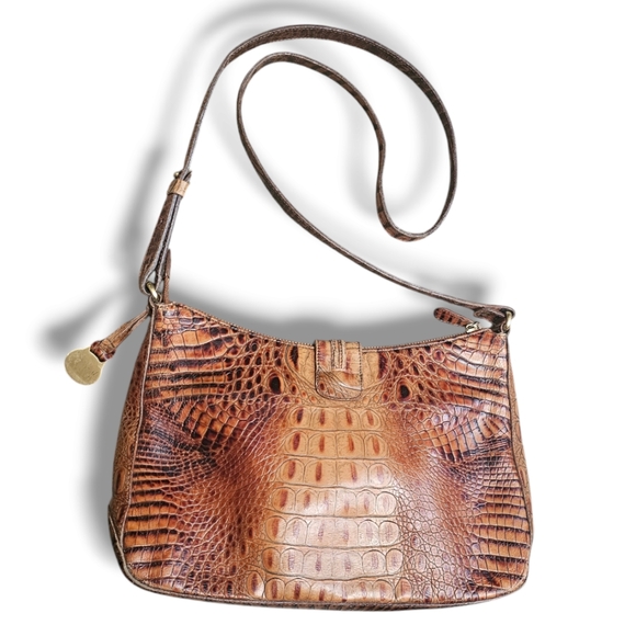 Brahmin Isabelle Toasted Almond Croc Shoulder/Crossbody Bag - Picture 5 of 8